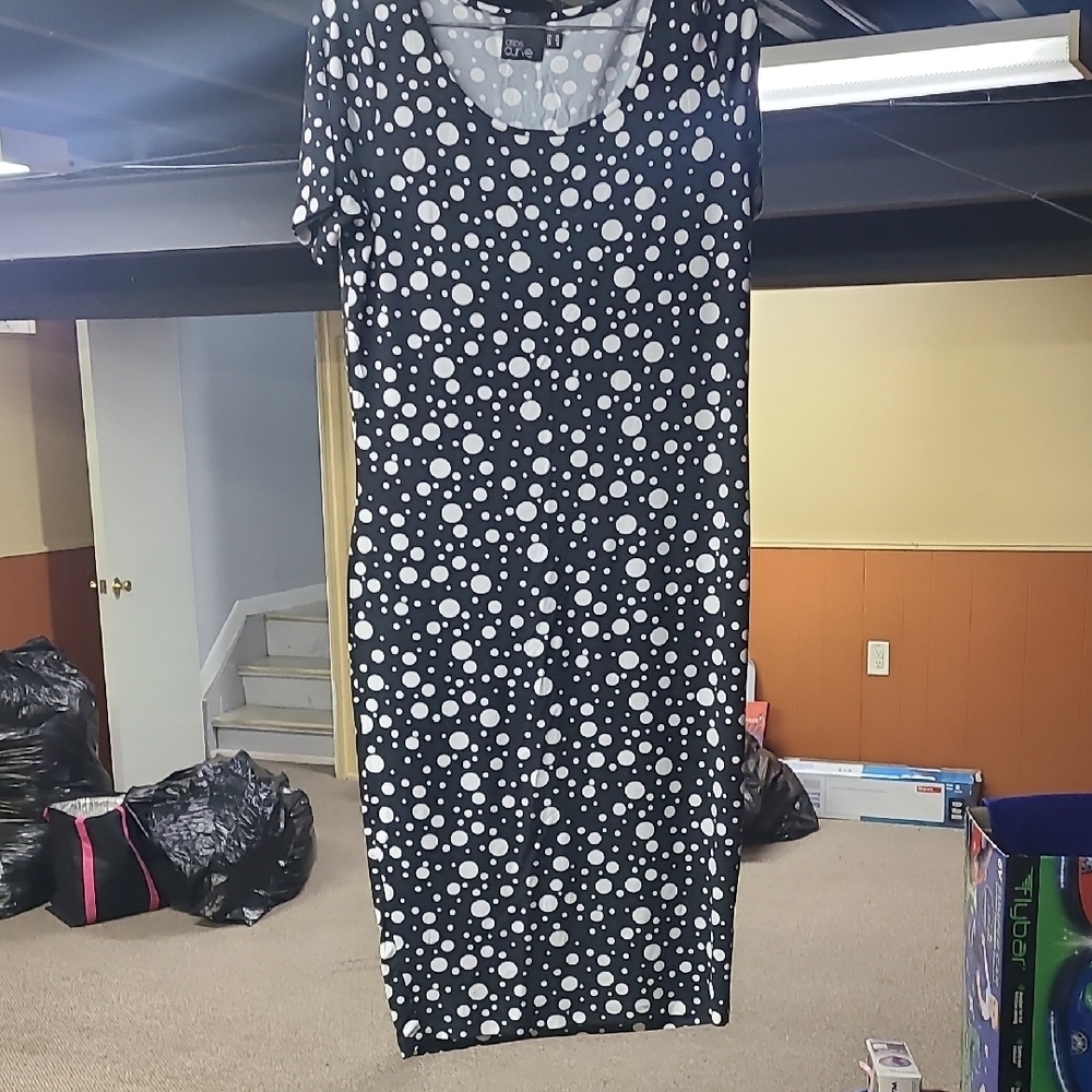 ASOS Curve Black and White Sleeveless Sheath Dress